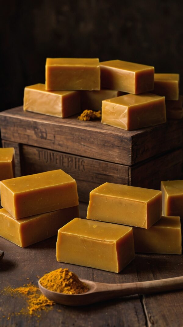 Default_Many_turmeric_soap_bars_on_a_table_no_name_on_soap_no_1 Golden Glow Bar